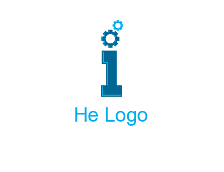 letter I with gears logo