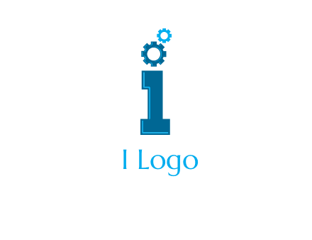 letter I with gears logo