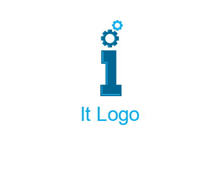 letter I with gears logo