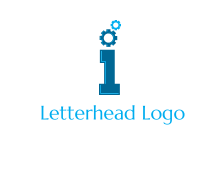 letter I with gears logo