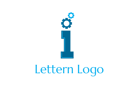 letter I with gears logo