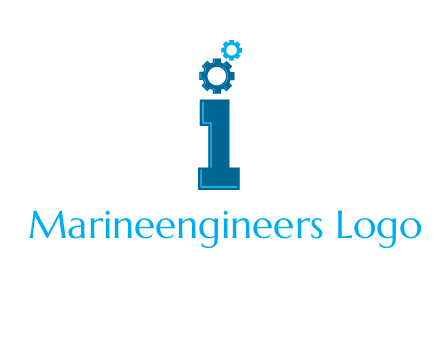 letter I with gears logo