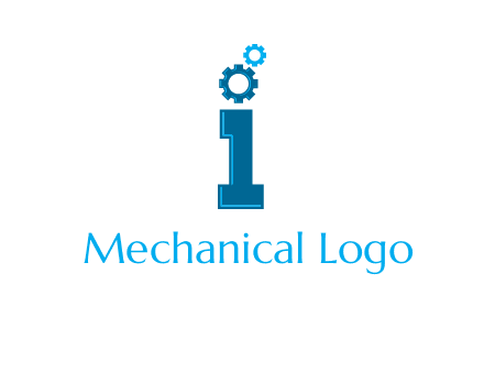 letter I with gears logo