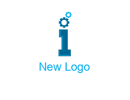 letter I with gears logo