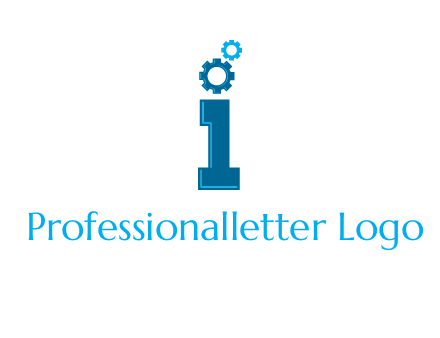 letter I with gears logo