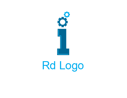 letter I with gears logo