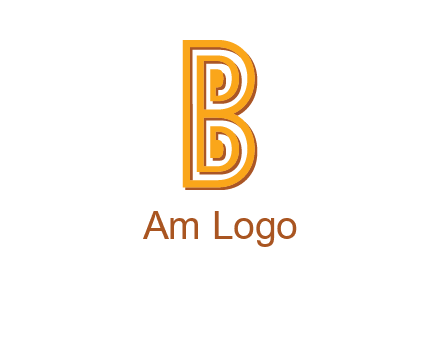 abstract blocky letter B