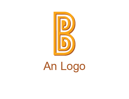 abstract blocky letter B