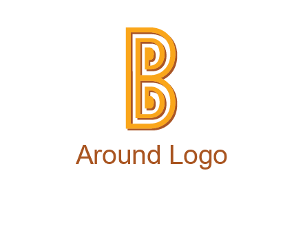 abstract blocky letter B