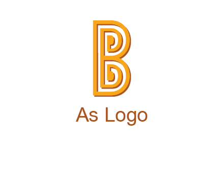 abstract blocky letter B