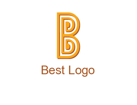 abstract blocky letter B