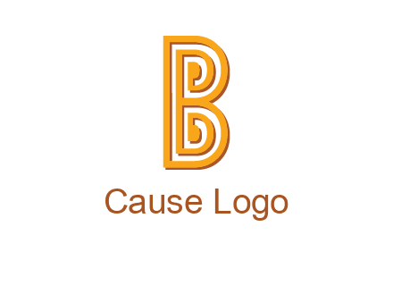 abstract blocky letter B