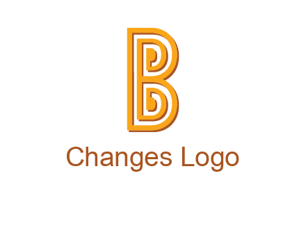 abstract blocky letter B