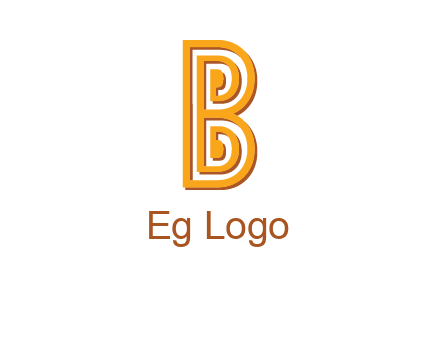abstract blocky letter B