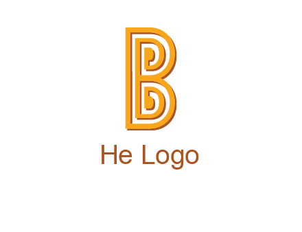 abstract blocky letter B