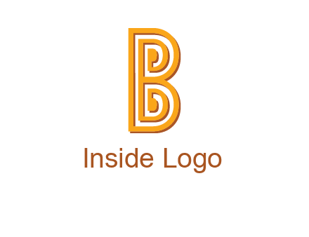 abstract blocky letter B