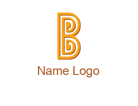 abstract blocky letter B