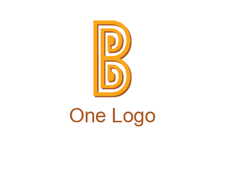 abstract blocky letter B