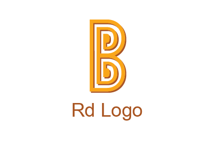 abstract blocky letter B