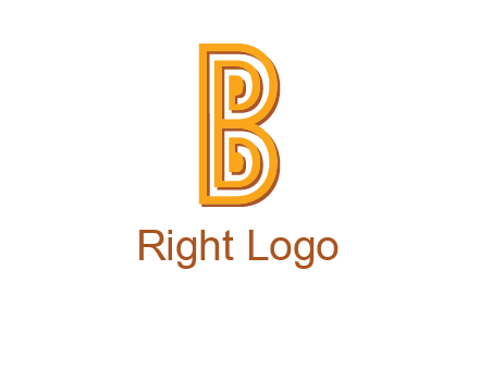 abstract blocky letter B