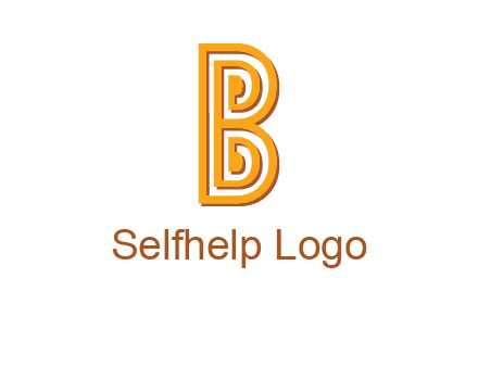 abstract blocky letter B