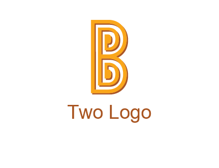 abstract blocky letter B