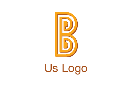 abstract blocky letter B