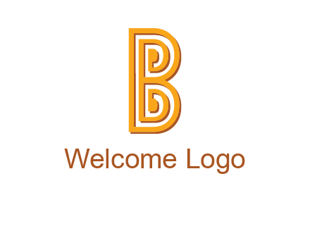 abstract blocky letter B