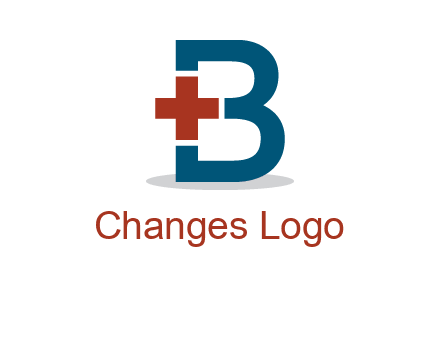 Medical cross in letter B