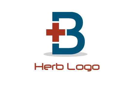 Medical cross in letter B