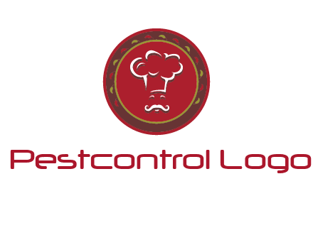 chef with hat in circle with pattern ring restaurant logo