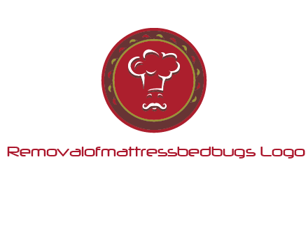 chef with hat in circle with pattern ring restaurant logo