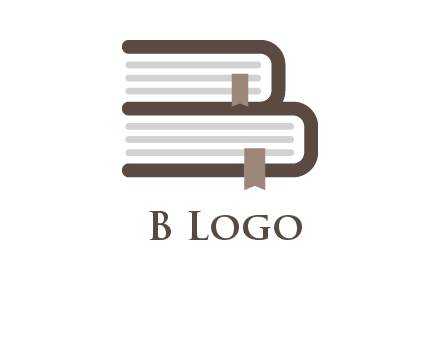 two books forming letter B logo