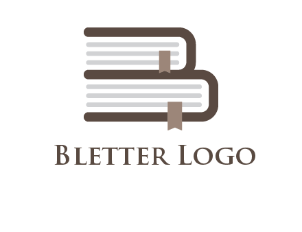 two books forming letter B logo