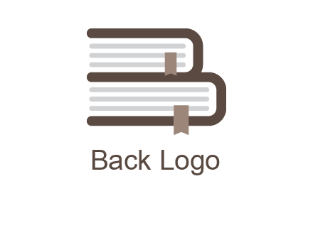 two books forming letter B logo
