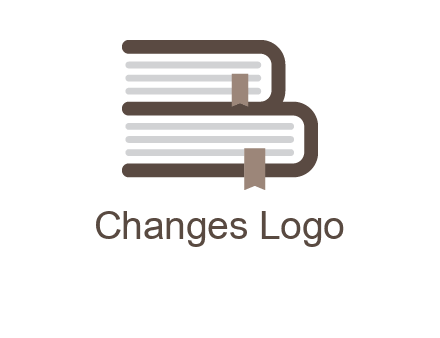 two books forming letter B logo