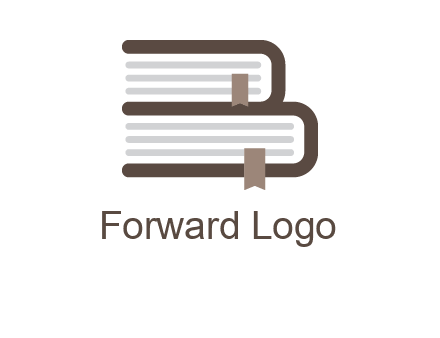 two books forming letter B logo