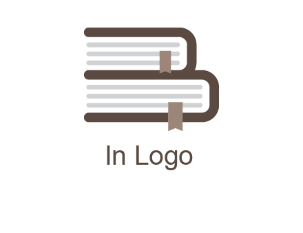 two books forming letter B logo