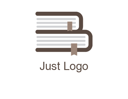 two books forming letter B logo