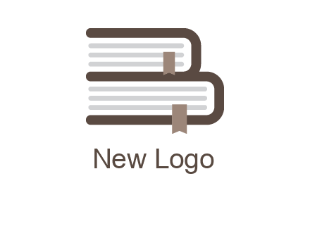 two books forming letter B logo