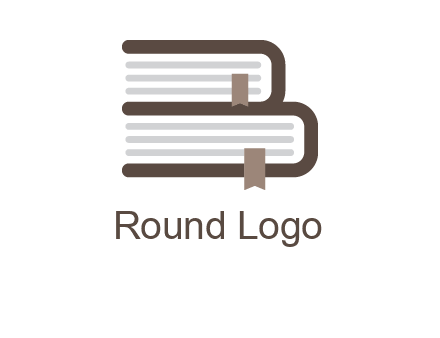 two books forming letter B logo