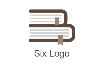two books forming letter B logo