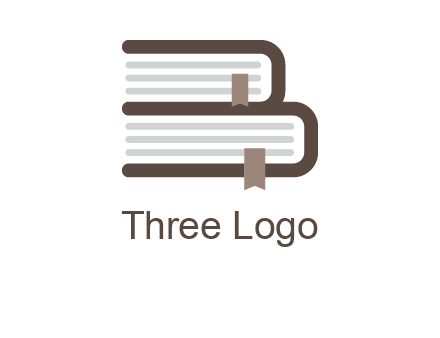 two books forming letter B logo