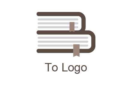 two books forming letter B logo