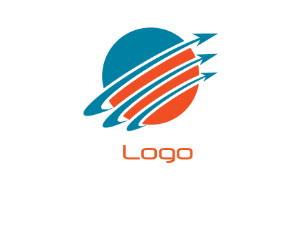 abstract globe arrows logo