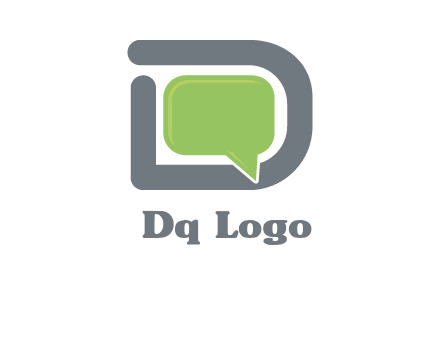Chat icon in Letter D logo
