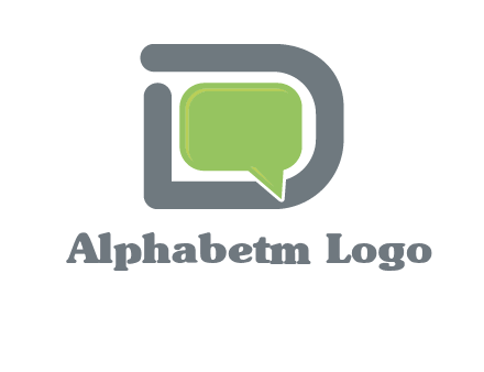 Chat icon in Letter D logo