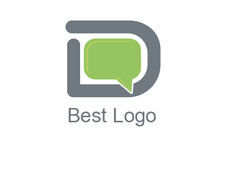 Chat icon in Letter D logo