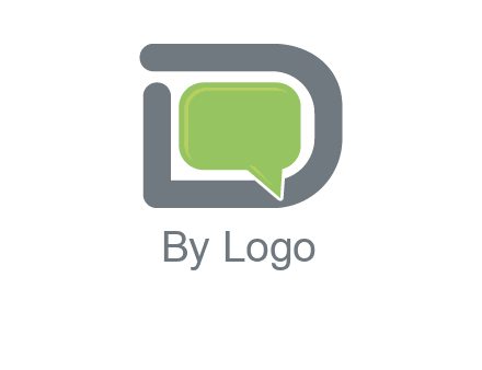 Chat icon in Letter D logo