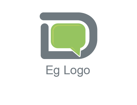 Chat icon in Letter D logo